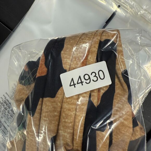 SheIn Mini Dress Women L Large Beige Animal Print V-Neck Short Sleeve Casual - Picture 6 of 6